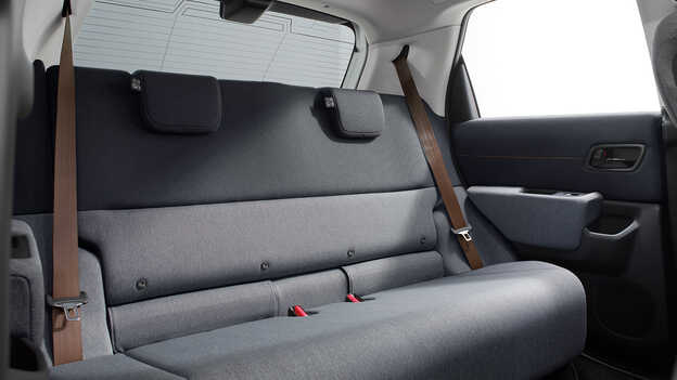 Detailní záběr zadního sedadla spolujezdce v modelu Honda e.